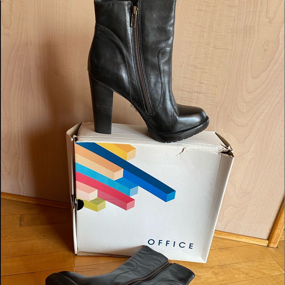 Leather ankle boots - “Office” UK brand; sz 10
